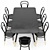 Modern Dining Table Set 3D model small image 2