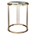 Elegant Rose Quartz Brass Side Table 3D model small image 1