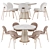 Elegant Jane Dining Chair Set 3D model small image 1