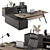 Wooden Black Manager Desk - Office 267 3D model small image 2