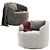 Elegant Luna Swivel Chair 3D model small image 4