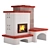 Elegant SABRINA Fireplace Stove 3D model small image 3