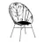 Bahia Rattan & Black Metal Armchair 3D model small image 2