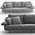 Luxury Aston Martin 3-Seater Sofa 3D model small image 5