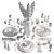 Elegant 8-Piece Tableware Set 3D model small image 12