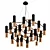 Gold and Black Chandelier: Elegant Lighting Statement 3D model small image 1