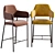 Elegant Beige Velvet Semi-Bar Chair 3D model small image 4