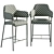 Elegant Beige Velvet Semi-Bar Chair 3D model small image 5
