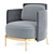 Modern Minimalist Tape Armchair & Ottoman 3D model small image 1