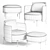 Modern Minimalist Tape Armchair & Ottoman 3D model small image 3