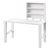 Modern White Desk with Shelves 3D model small image 1