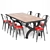Tolix Style Metal Dining Set 3D model small image 1