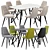 Modern Dining Set: Sky8764 Chair and Denver Table 3D model small image 1