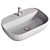 Pure White Ceramic Vessel Sink 3D model small image 2