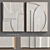 Sculpted Abstract Wall Art 3D model small image 1