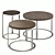 Sleek Steel Frame Ginger Coffee Tables 3D model small image 1