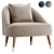 Elegant Margot Accent Armchair 3D model small image 2