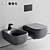 Fluo Wall-Hung WC & Bidet Set 3D model small image 1