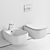 Fluo Wall-Hung WC & Bidet Set 3D model small image 5