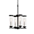 Elegant Black Nickel Pendant Chandelier 3D model small image 1