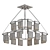 Newport Large Pendant Chandelier 3D model small image 2