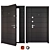 Sleek and Secure: Slim 2 Metal Door 3D model small image 1