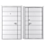 Sleek and Secure: Slim 2 Metal Door 3D model small image 4