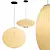 Elegant Silk Pendant Light, Metal & Silk Material 3D model small image 2