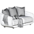 Keoma Maya Divano: Elegant Modern Furniture 3D model small image 7