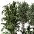 Rustic Concrete Pot Indoor Plants - Set 506 3D model small image 3