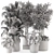Rustic Concrete Pot Indoor Plants - Set 506 3D model small image 7