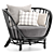 Elegant Rattan Kyoto Armchair 3D model small image 1