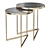 Sleek Marble Top End Table Set 3D model small image 1