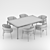 Modern Dining Set with Rimo Chair 3D model small image 4
