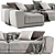 Jesse Pasha Chaise: Stylish Longue Sofa 3D model small image 3