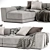 Jesse Pasha Chaise: Stylish Longue Sofa 3D model small image 4