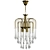 Brass & Murano Glass Teardrop Chandelier 3D model small image 1