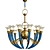 Elegant Murano Glass Torch Chandelier 3D model small image 1