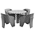 Elegant Pirouette Cosmo + VASSALLO Dining Set 3D model small image 5