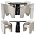 Elegant Pirouette Cosmo + VASSALLO Dining Set 3D model small image 6