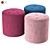 Luxury Velvet Pouffe Corolla 3D model small image 1