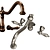 Kingston Heritage Faucets Set 3D model small image 3