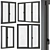 Sleek Gray Window Set 3D model small image 1