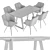 Modern Sling Dining Set with Detroit Table 3D model small image 6