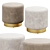 Luxurious Keira Velvet Ottoman 3D model small image 1