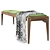 Elegant Oak Bench with Cushion 3D model small image 2