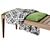Elegant Oak Bench with Cushion 3D model small image 5