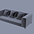 Versatile Modern Sofa 3D model small image 1