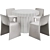 Ripple Table + Glove: Contemporary Dining Set 3D model small image 1