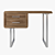 Elegant Walnut/Chrome Writing Desk 3D model small image 3